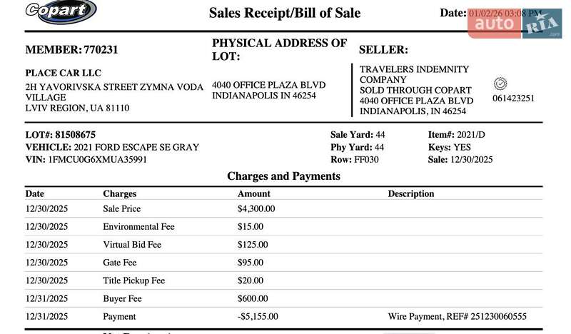 Позашляховик / Кросовер Ford Escape 2021 в Львові