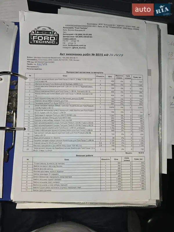Універсал Ford Focus 2004 в Києві документ