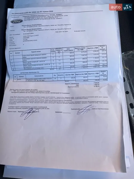 Внедорожник / Кроссовер Ford Kuga 2012 в Харькове документ