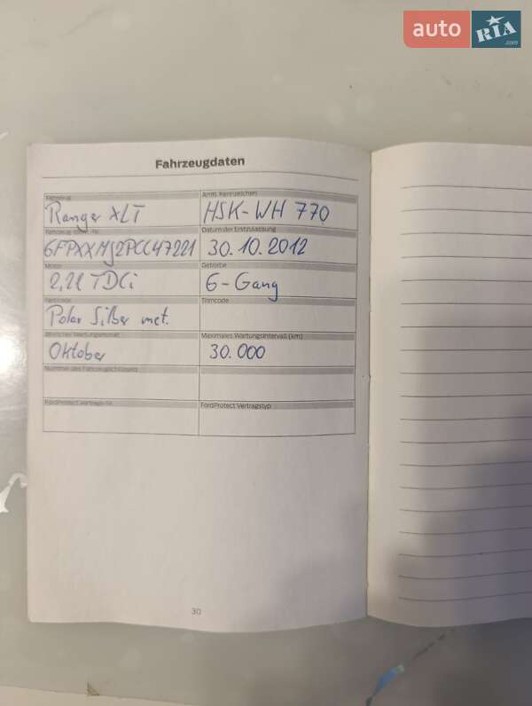 Пикап Ford Ranger 2012 в Черкассах