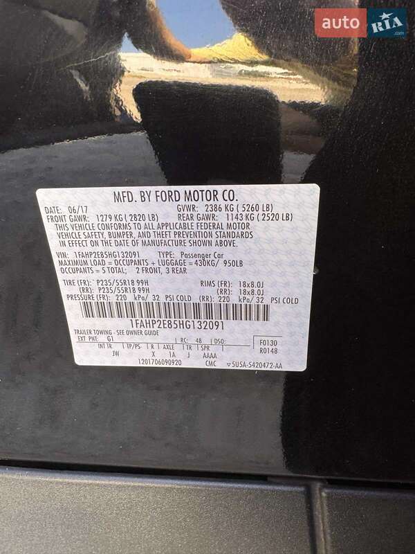 Седан Ford Taurus 2017 в Запорожье фото 6 Седан Ford Taurus 2017 в Запорожье