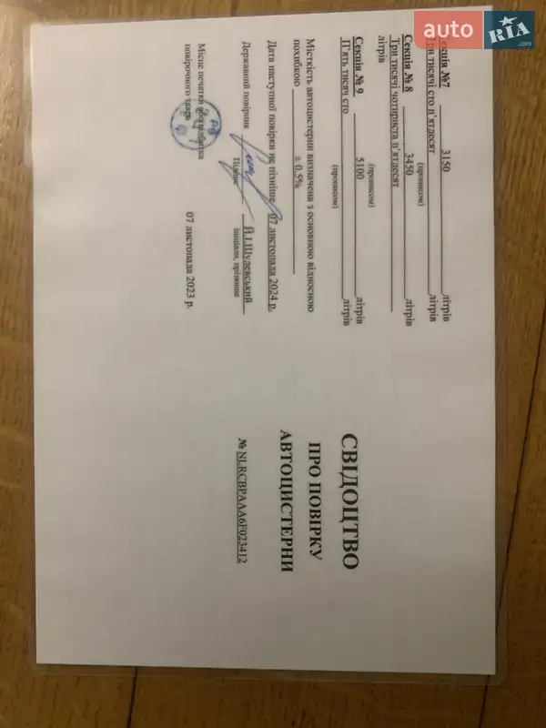 Цистерна полуприцеп Fruehauf BPV 2006 в Хмельницком документ