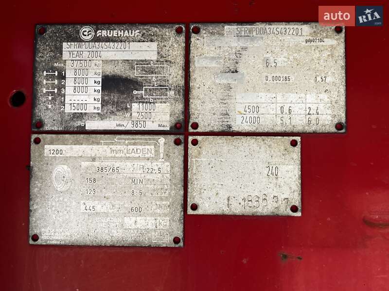 Самосвал полуприцеп Fruehauf LTD/WAD 2004 в Львове