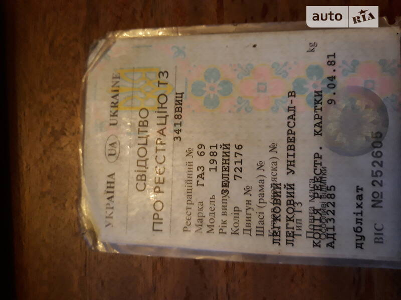 Кабриолет ГАЗ 69 1961 в Львове