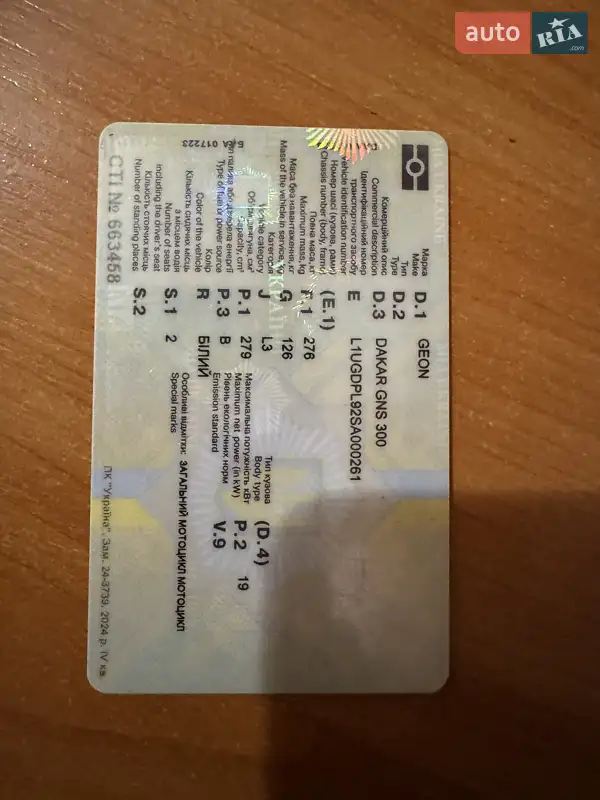 Мотоцикл Внедорожный (Enduro) Geon Dakar GNS 300 2025 в Апостолово документ