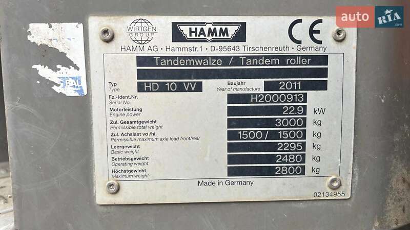 Дорожній каток Hamm HD 10 2011 в Житомирі