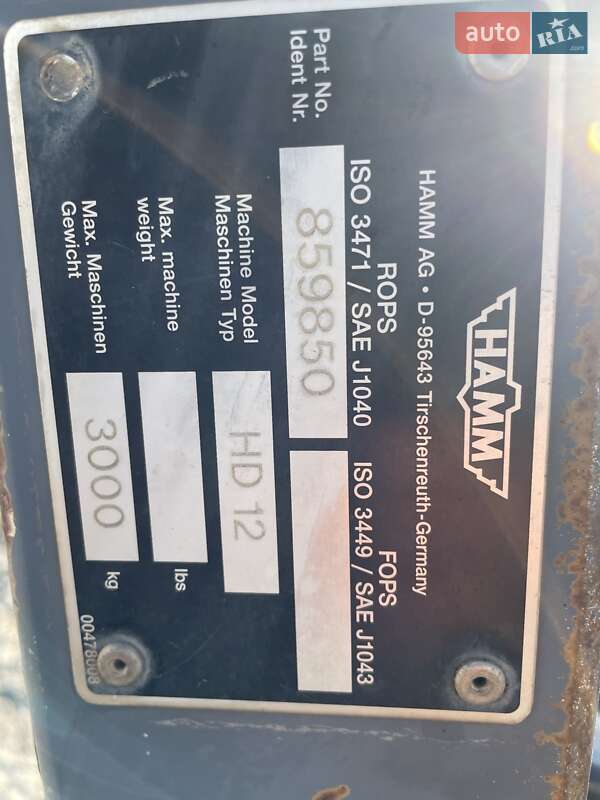 Дорожній каток Hamm HD 12 2007 в Тернополі фото 2 Дорожній каток Hamm HD 12 2007 в Тернополі