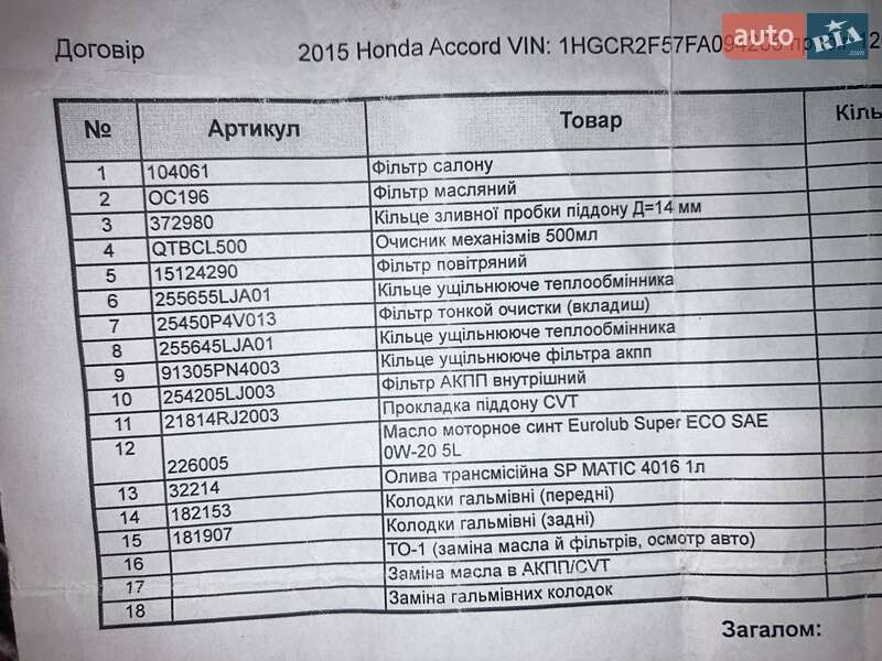 Седан Honda Accord 2014 в Днепре