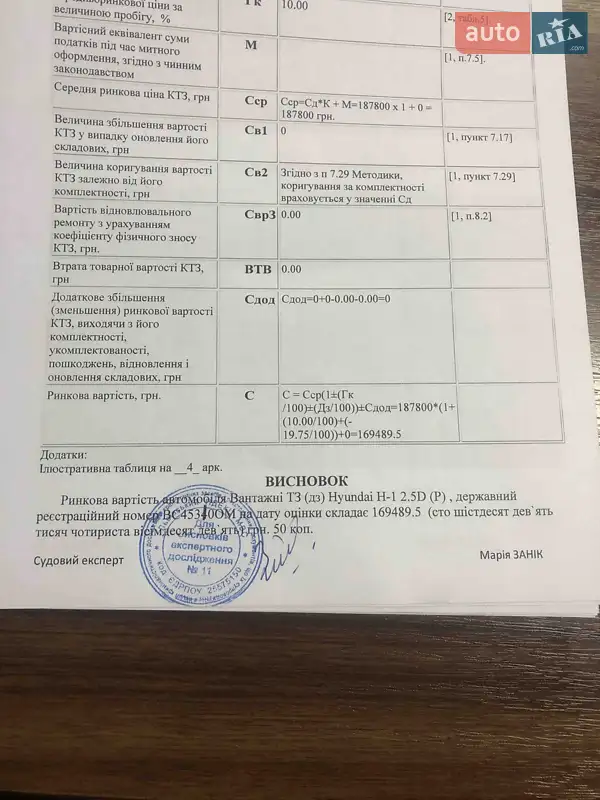 Грузопассажирский фургон Hyundai H-1 2004 в Львове документ
