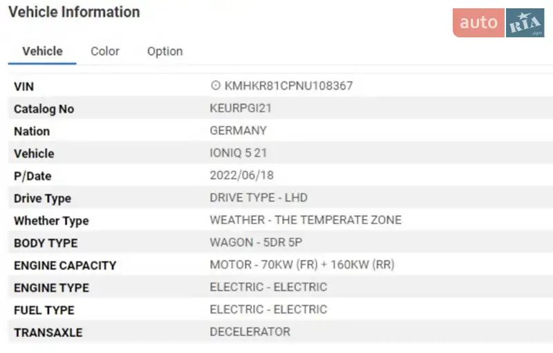 Внедорожник / Кроссовер Hyundai Ioniq 5 2022 в Ковеле документ