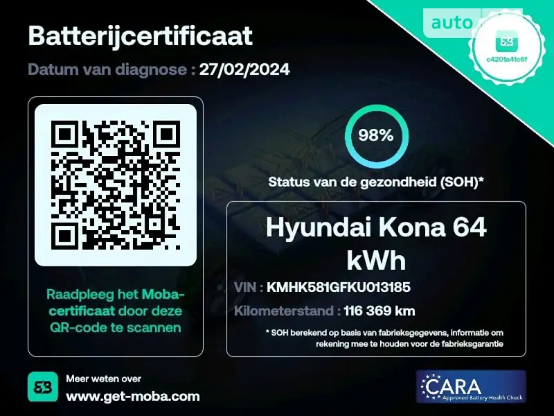 Внедорожник / Кроссовер Hyundai Kona Electric 2019 в Львове документ