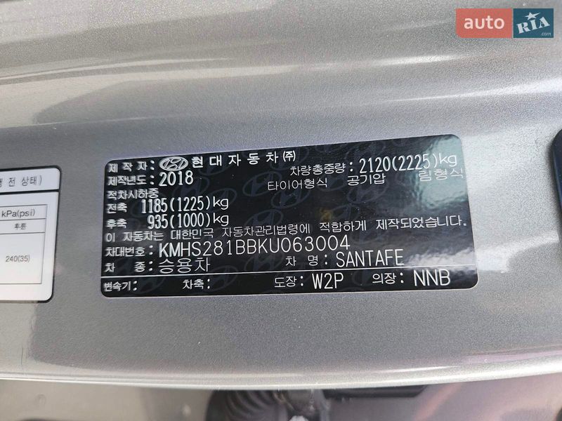 Внедорожник / Кроссовер Hyundai Santa FE 2018 в Днепре