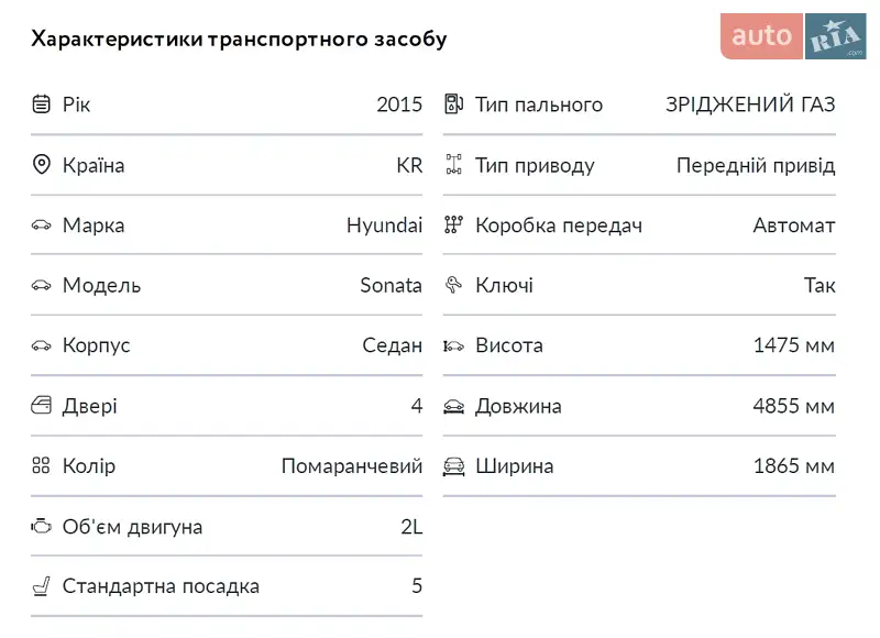 Седан Hyundai Sonata 2015 в Харькове документ