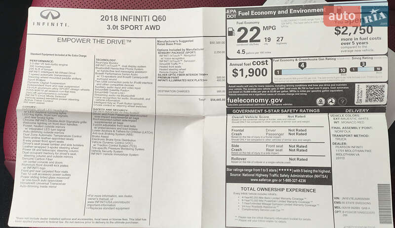Купе Infiniti Q60 2018 в Киеве