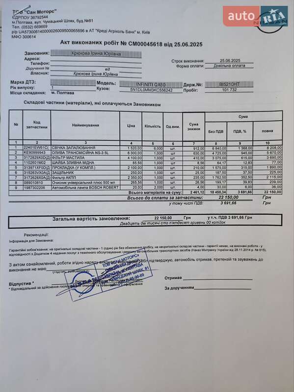 Внедорожник / Кроссовер Infiniti QX60 2018 в Полтаве