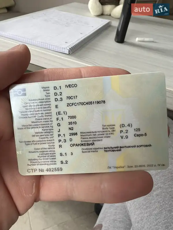 Тентованый Iveco Daily 2016 в Теребовле документ