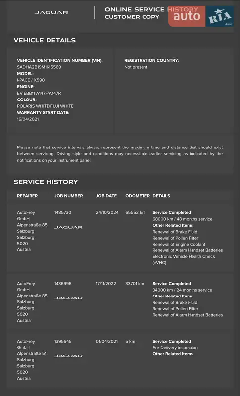 Внедорожник / Кроссовер Jaguar I-Pace 2021 в Киеве документ 3 фото Внедорожник / Кроссовер Jaguar I-Pace 2021 в Киеве документ