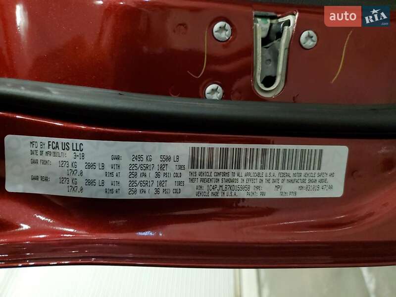 Внедорожник / Кроссовер Jeep Cherokee 2019 в Львове фото 12 Внедорожник / Кроссовер Jeep Cherokee 2019 в Львове