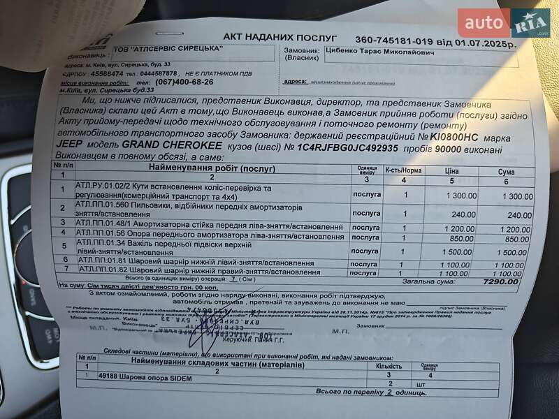 Внедорожник / Кроссовер Jeep Grand Cherokee 2018 в Киеве фото 6 Внедорожник / Кроссовер Jeep Grand Cherokee 2018 в Киеве