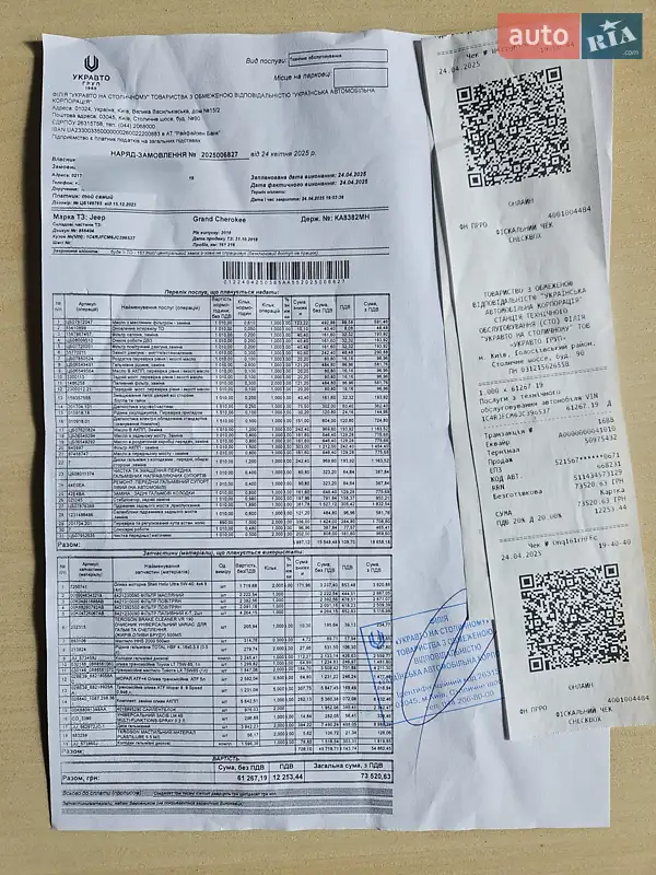 Внедорожник / Кроссовер Jeep Grand Cherokee 2018 в Киеве документ
