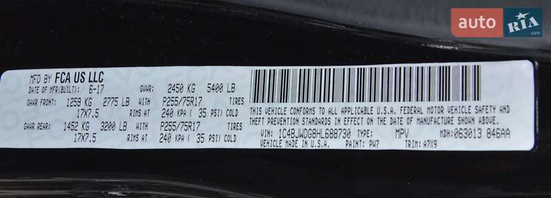 Внедорожник / Кроссовер Jeep Wrangler 2017 в Киеве фото 65 Внедорожник / Кроссовер Jeep Wrangler 2017 в Киеве