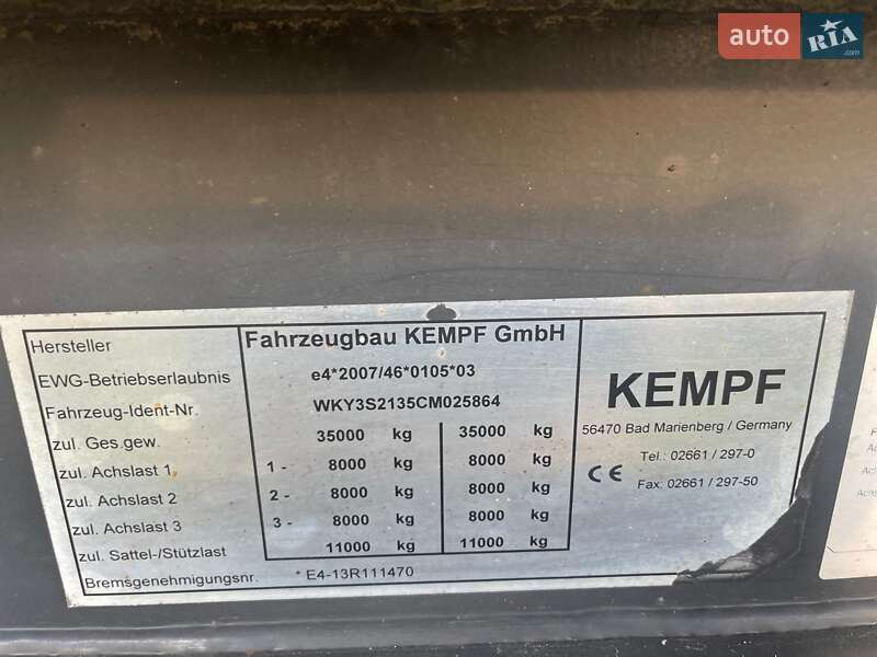 Самоскид напівпричіп Kempf SKM 2012 в Чернівцях фото 2 Самоскид напівпричіп Kempf SKM 2012 в Чернівцях