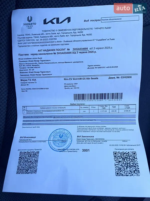 Внедорожник / Кроссовер Kia Niro 2021 в Луцке документ 2 фото Внедорожник / Кроссовер Kia Niro 2021 в Луцке документ