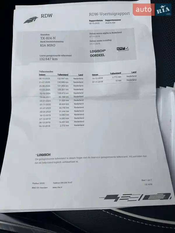 Внедорожник / Кроссовер Kia Niro 2019 в Ровно документ 2 фото Внедорожник / Кроссовер Kia Niro 2019 в Ровно документ