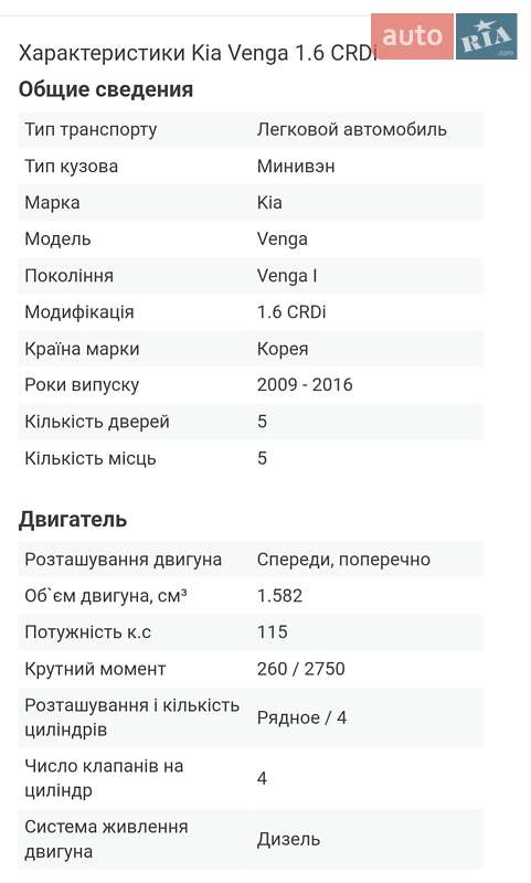 Микровэн Kia Venga 2010 в Сумах