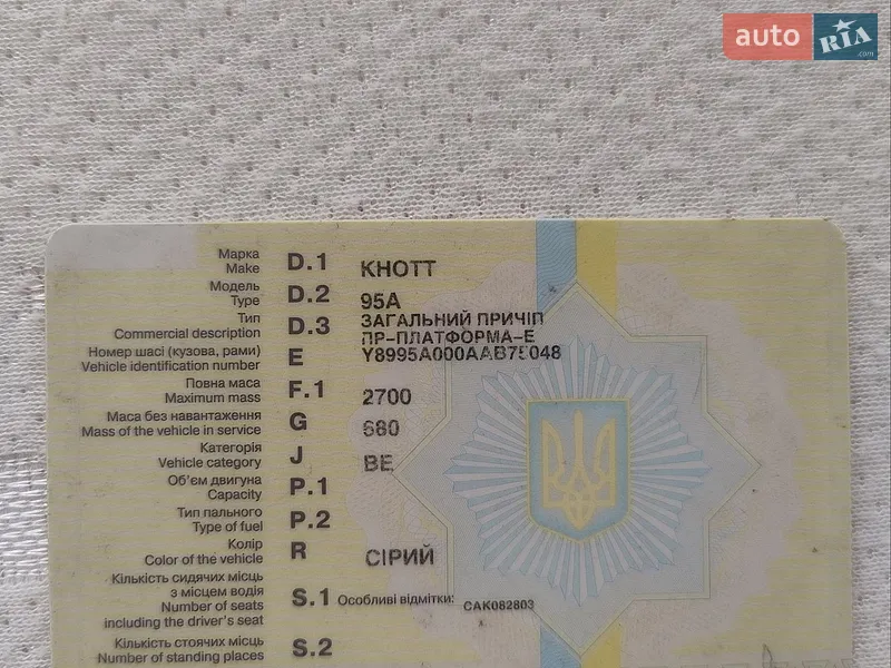 Лафет Knott 95А 2010 в Дубні документ