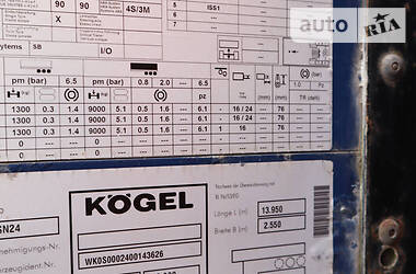 Тентованный борт (штора) - полуприцеп Kogel SN 24 2011 в 