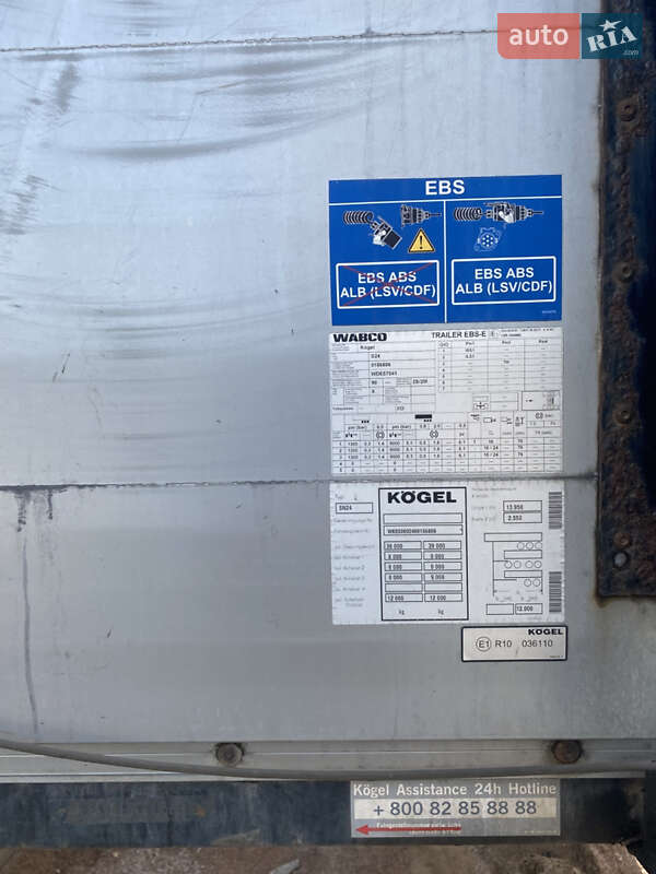 Тентованный борт (штора) - полуприцеп Kogel SN 24 2012 в Коростене