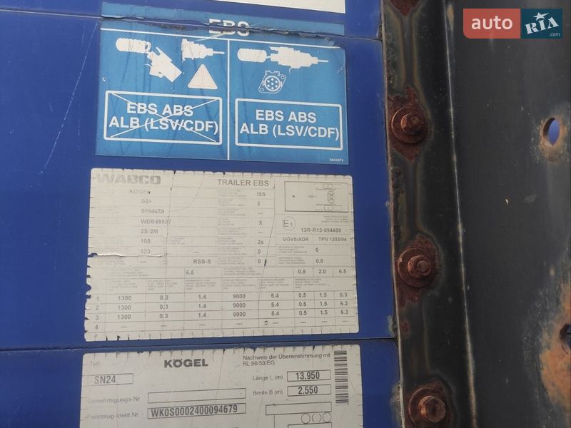 Тентованный борт (штора) - полуприцеп Kogel SN 24 2007 в Львове