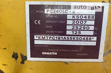 Гусеничный экскаватор Komatsu PC 240NLC-8 2007 в 