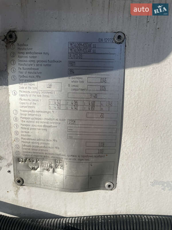 Цистерна полуприцеп Koscian N 1993 в Киеве