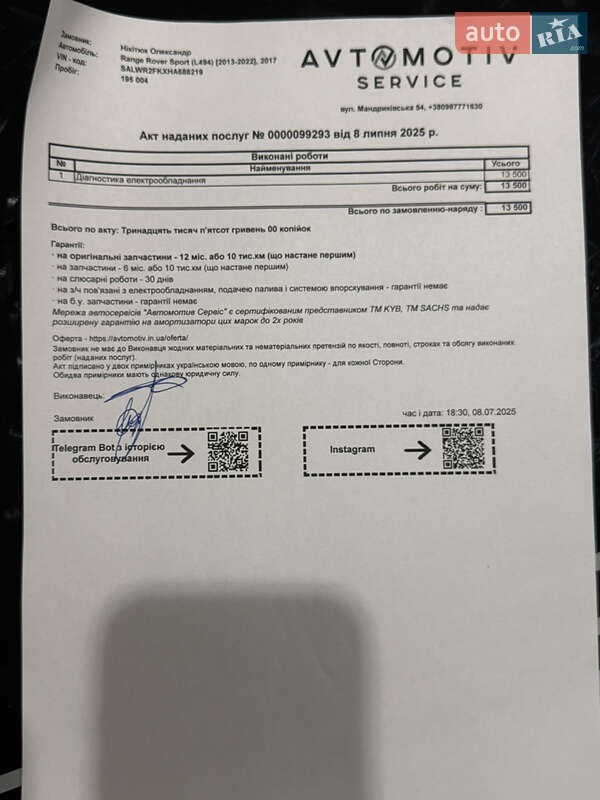 Внедорожник / Кроссовер Land Rover Range Rover Sport 2017 в Днепре