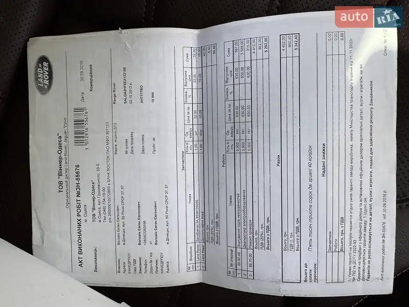 Внедорожник / Кроссовер Land Rover Range Rover 2013 в Киеве документ