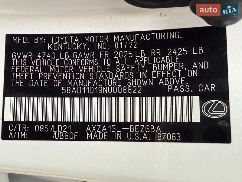 Седан Lexus ES 2022 в Виннице фото 51 Седан Lexus ES 2022 в Виннице