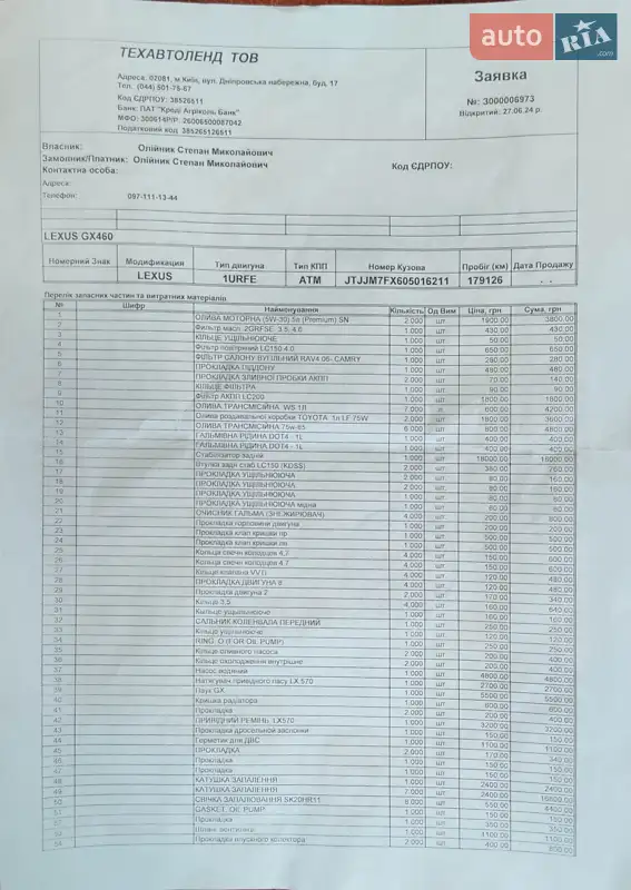Внедорожник / Кроссовер Lexus GX 2010 в Чорткове документ