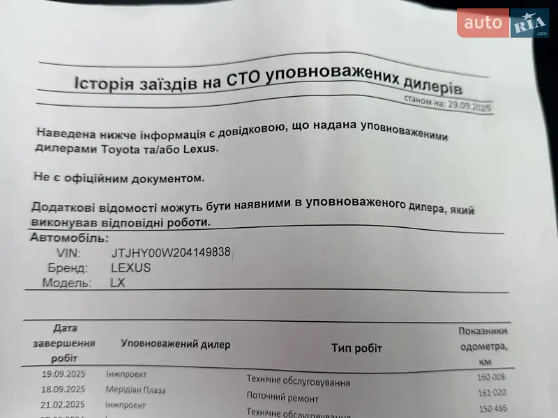 Позашляховик / Кросовер Lexus LX 2014 в Одесі документ 2 фото Позашляховик / Кросовер Lexus LX 2014 в Одесі документ