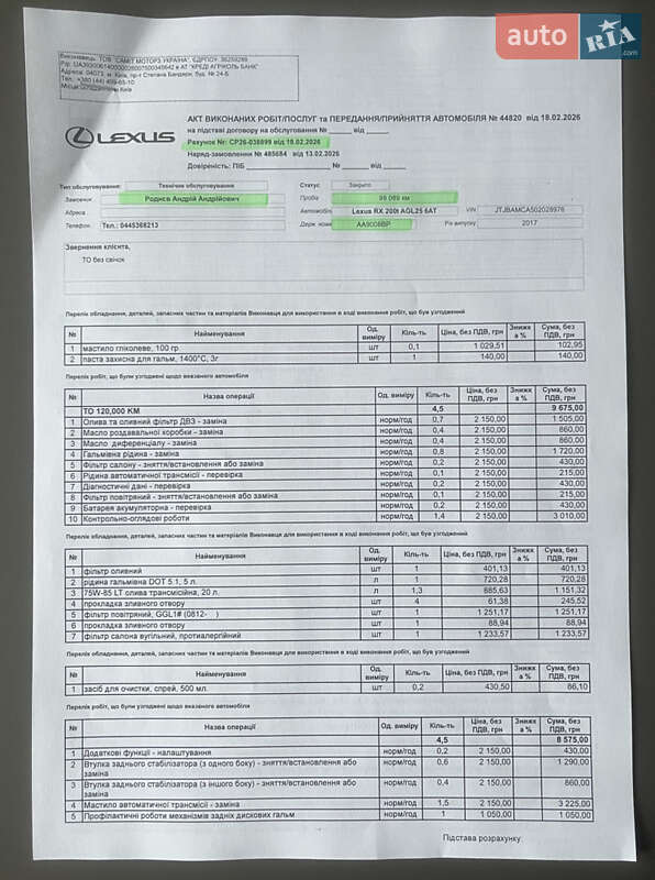Внедорожник / Кроссовер Lexus RX 2017 в Киеве