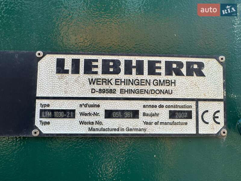 Автокран Liebherr LTM 1030 2007 в Черноморске фото 4 Автокран Liebherr LTM 1030 2007 в Черноморске
