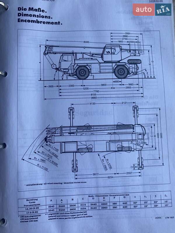 Автокран Liebherr LTM 1030 1995 в Дніпрі