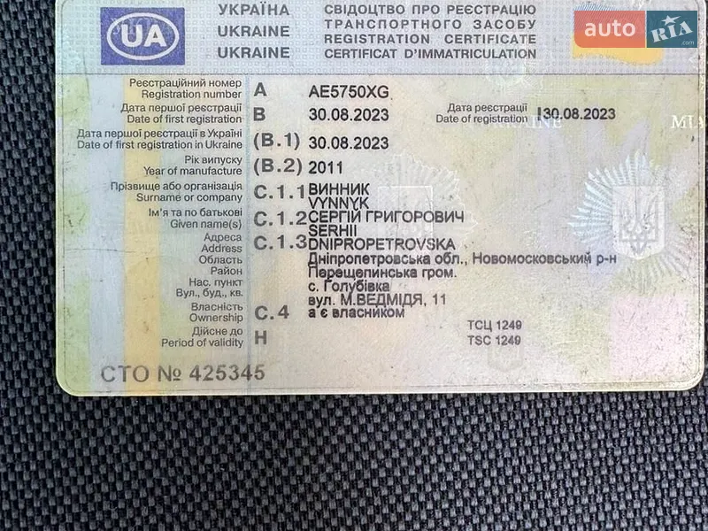 Тягач MAN 18.480 2013 в Днепре документ