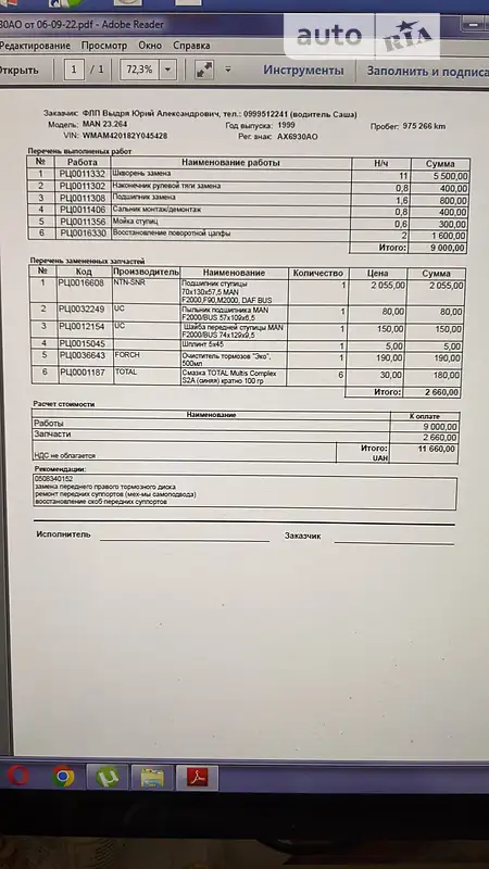 Грузовой фургон MAN 23 1999 в Харькове документ 3 фото Грузовой фургон MAN 23 1999 в Харькове документ
