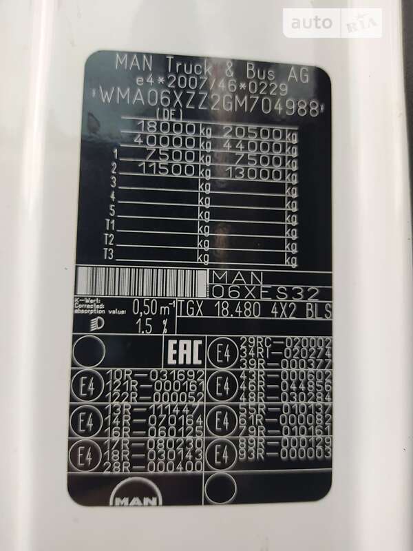 Тягач MAN TGX 2016 в Днепре
