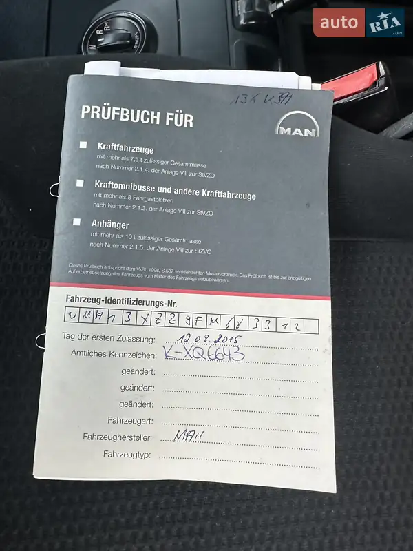 Тягач MAN TGX 2015 в Калуші документ
