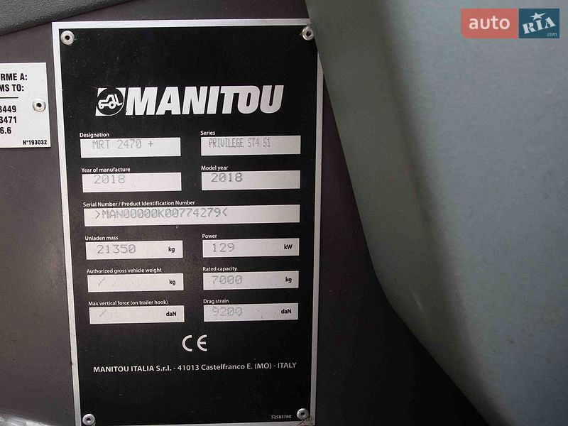 Телескопічні навантажувачі Manitou MRT 2018 в Житомирі