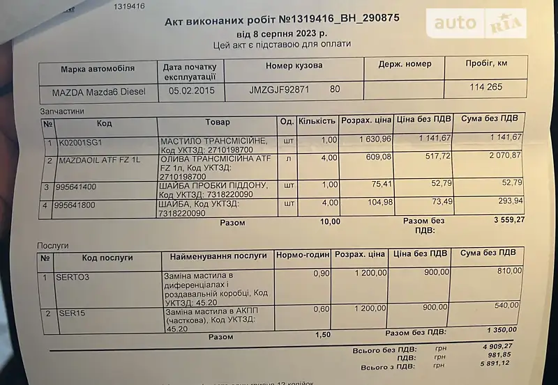 Універсал Mazda 6 2014 в Києві документ