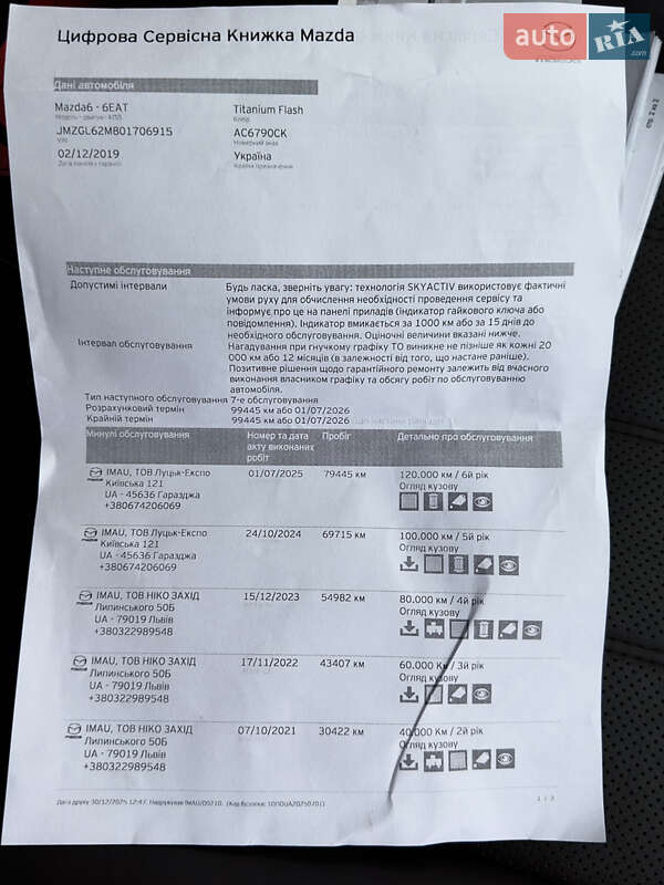 Седан Mazda 6 2019 в Києві